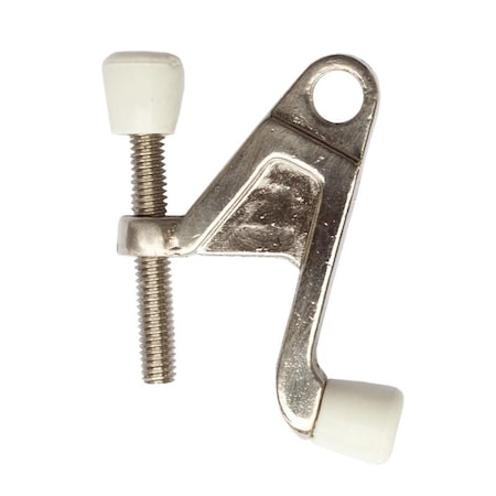 Heavy Duty Hinge Pin Door Stop, With White Tip, Zinc Alloy, US15 Satin Nickel Finish -  ORCA HARDWARE, TH-HPHD-15